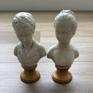 Vintage Alexander Backer Chalkware Busts